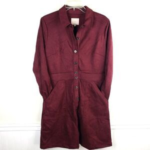 Women's A Loves A Purple Faux Suede Shajacket/Dress Button Up Size X-Large/XL